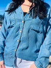 Blue Jean Baby Button Down Top | Medium Blue