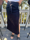 Allayna Knit Side Tie Skirt | Black