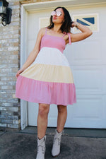 Fancy and Free Colorblock Tiered Dress