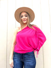 Here to Stay One Shoulder Top - Fuchsia - Jaclyn Sue Boutique 