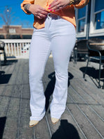 KanCan Midrise White Flare Jeans