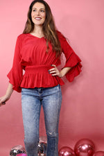 Break Your ♥️ Peplum Top | Red