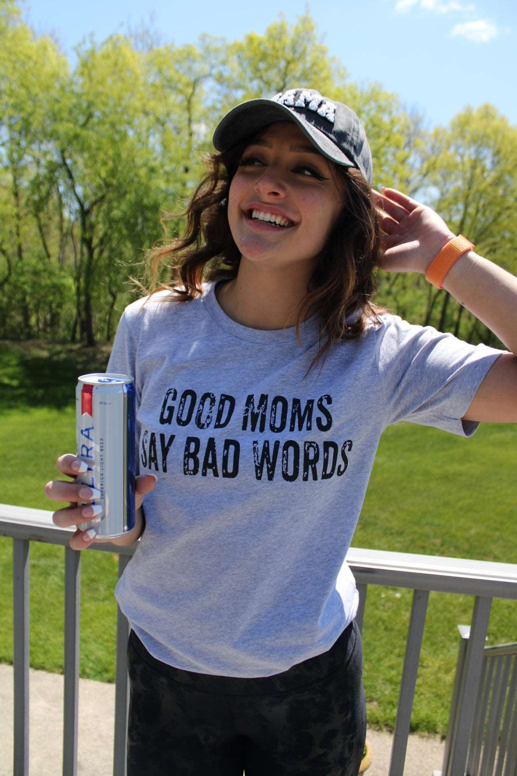 Good Moms Say Bad Words Tee | Heather