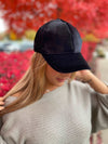 Charming Velvet Baseball Cap - Black - Jaclynsueboutique
