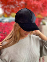 Charming Velvet Baseball Cap - Black - Jaclynsueboutique