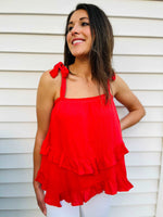 Firecracker Tiered Ruffle Top - Red - Jaclyn Sue Boutique 