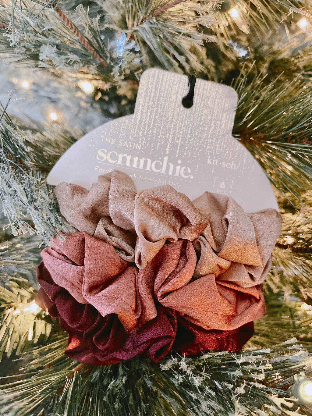 Holiday Satin Scrunchie Set | Mulberry 6pc