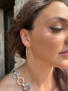 Ball and Jewel Hoop Earrings | Gold