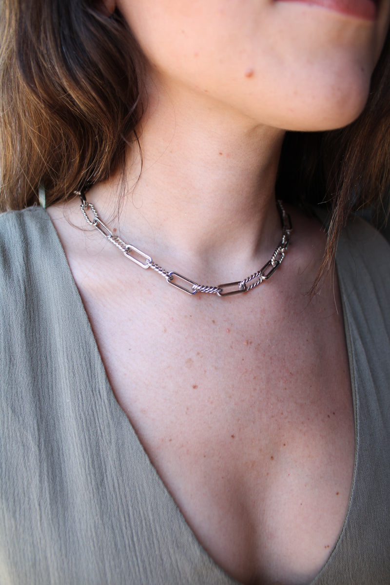 Toggle Chain Link Necklace | Silver