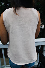 RESTOCKED preorder Hamptons Knotted V-Neck Top | Beige