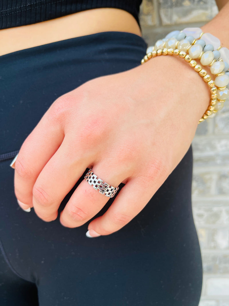 London Calling Chain Link Ring | Silver