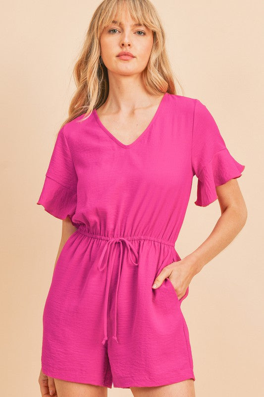 PREORDER *Ayana Ultra Pink Romper - Jaclyn Sue Boutique 
