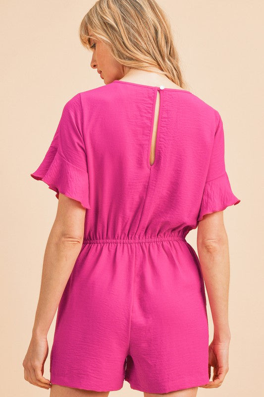 PREORDER *Ayana Ultra Pink Romper - Jaclyn Sue Boutique 