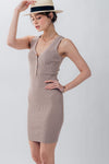 Watch Me Now Bodycon Dress-Sand - Jaclyn Sue Boutique 