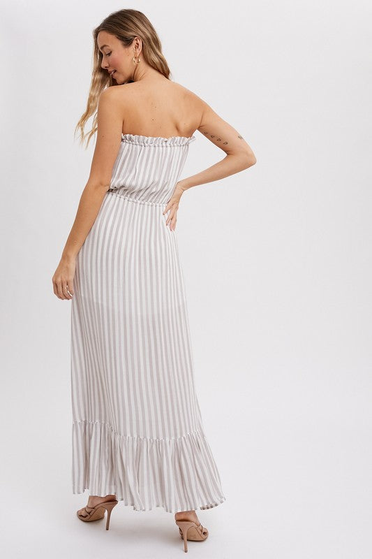 Shore Thing Striped Maxi Dress | Stone