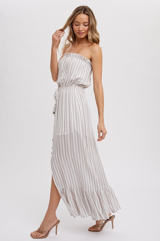 Shore Thing Striped Maxi Dress | Stone