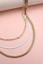 Mixed Metal Chain Link Necklace