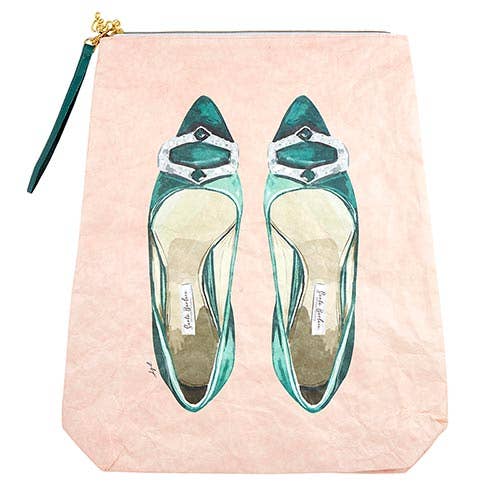 Tyvek Shoe Bag - Emerald - LG - Jaclyn Sue Boutique 