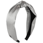 Silver Satin Knot Headband