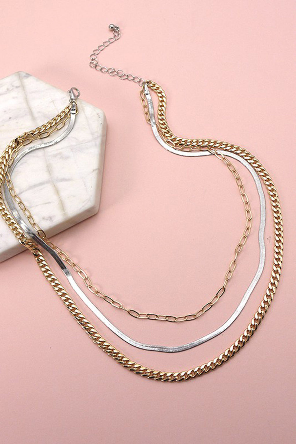 Mixed Metal Chain Link Necklace