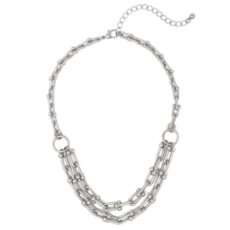 Taylor Unique Link Chain Necklace: Silver