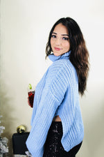 Winter Break Cozy Knit Sweater | Ice Blue