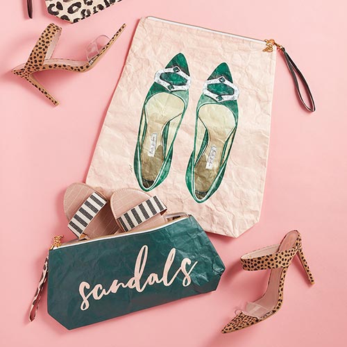 Tyvek Shoe Bag - Emerald - LG - Jaclyn Sue Boutique 