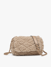 Sherpa Crossbody w/ Chain Strap: Tan