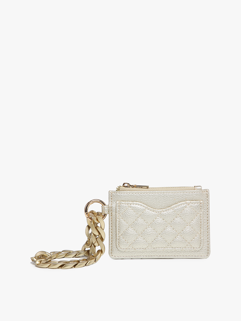 Rhodes Quilted Wallet w/ Chain Bangle: Gold