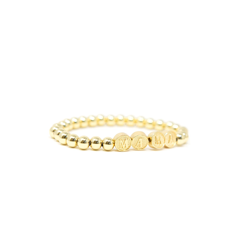 Gold Beaded Mama Bracelets