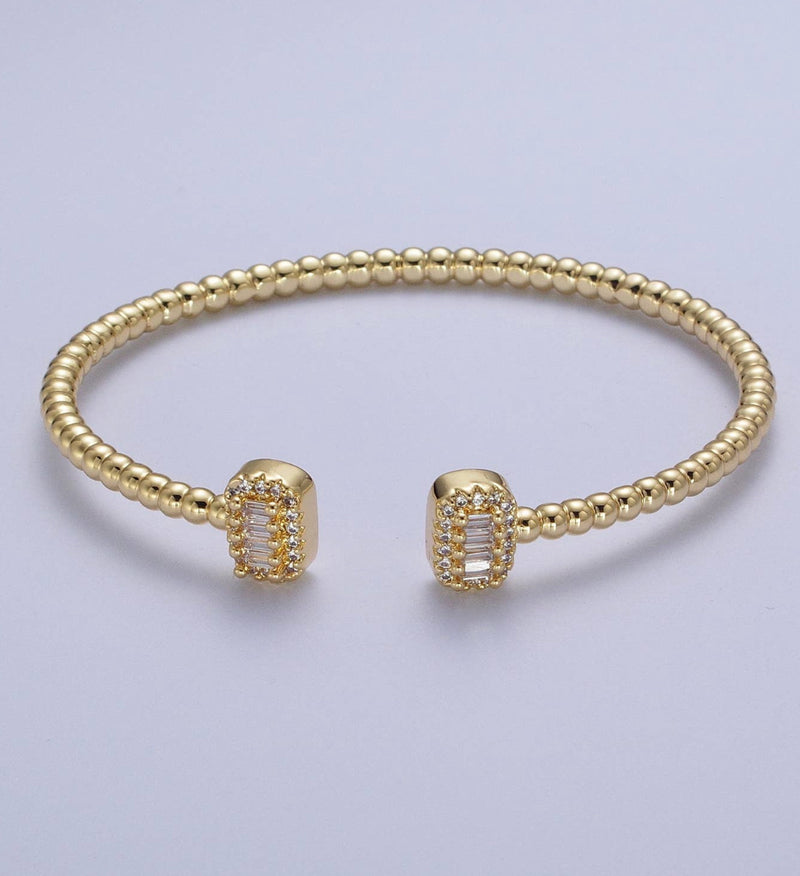 24k Gold Filled Beaded Crystal Cuff