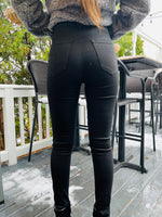 Stella Coated Black Skinnies | Risen Jeans | Risen Jeans