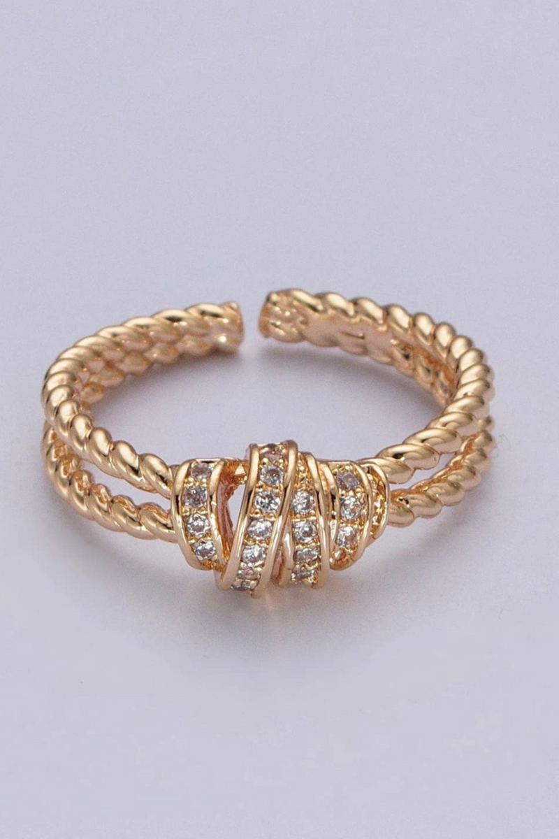 Micro Pave Twist Ring | Gold