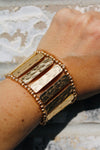 Rectangle Bar Stretch Bracelet | Matte Gold