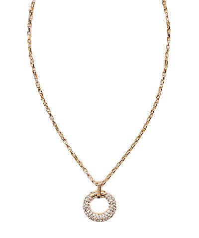 Pave Crystal Circle Necklace | Gold