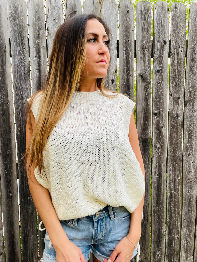 Up to the Challenge Side Tie Knit Top - Jaclyn Sue Boutique 