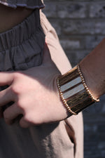 Rectangle Bar Stretch Bracelet | Matte Gold