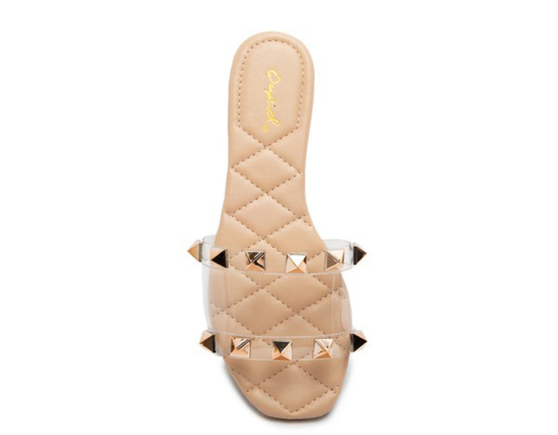 Queen B Studded Slides - Jaclyn Sue Boutique 