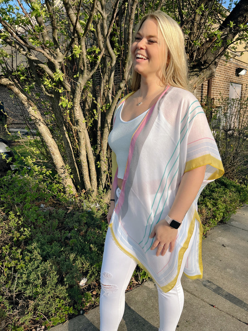 Off to Paradise Multicolor Kimono - Jaclyn Sue Boutique 