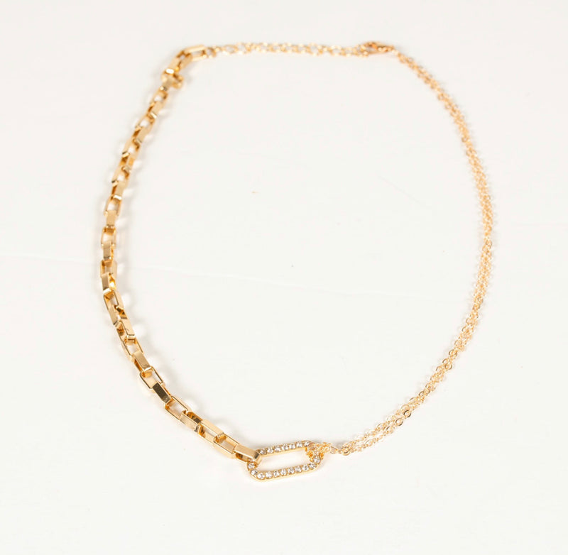 Double the Fun Gold Chain Link Necklace - Jaclyn Sue Boutique 