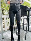 Stella Coated Black Skinnies | Risen Jeans | Risen Jeans