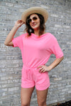 Trip to Paradise Neon Pink Casual Romper