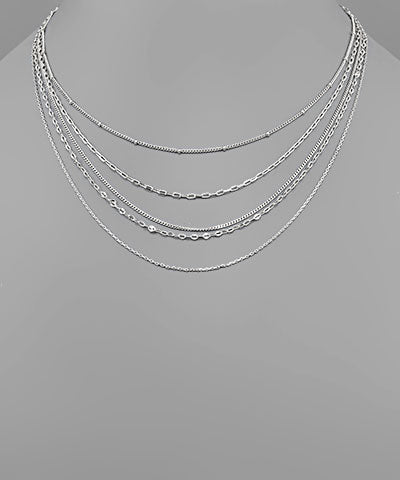 Silver Multi Layer Necklace